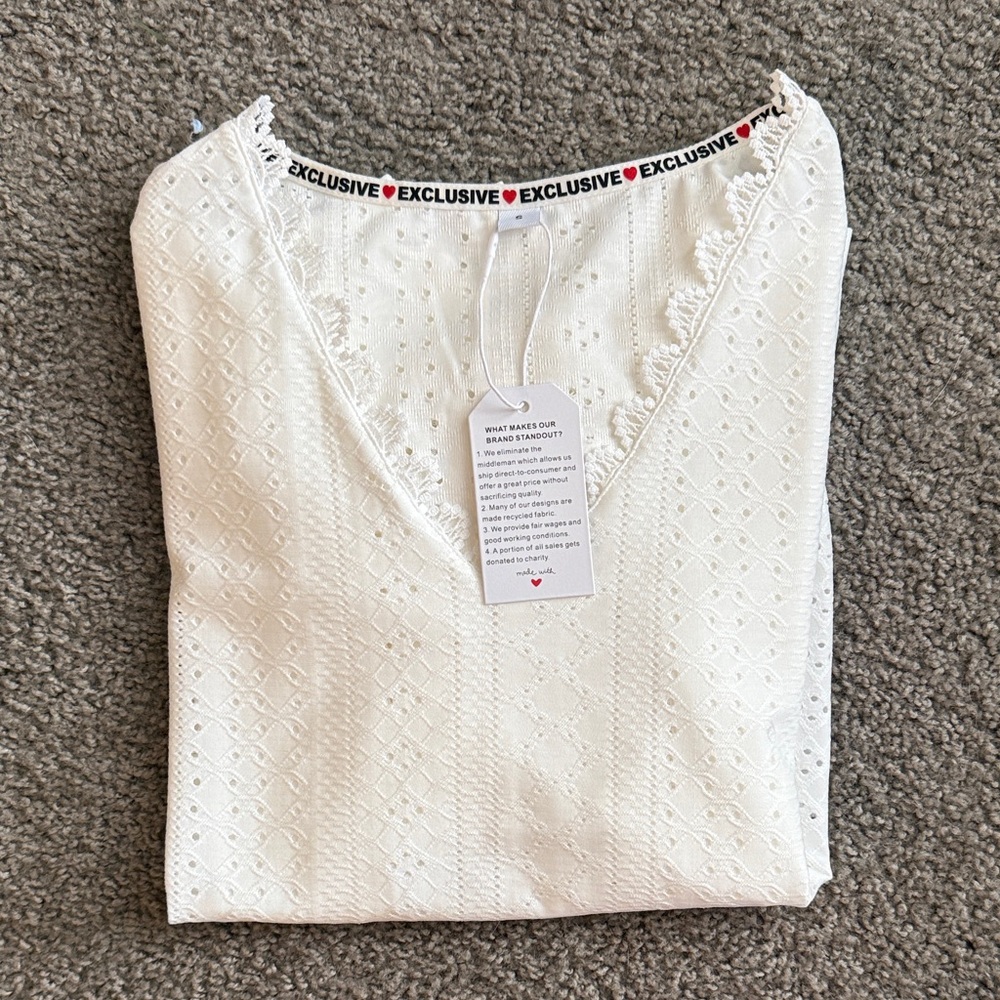 Cupshe White Lace Blouse